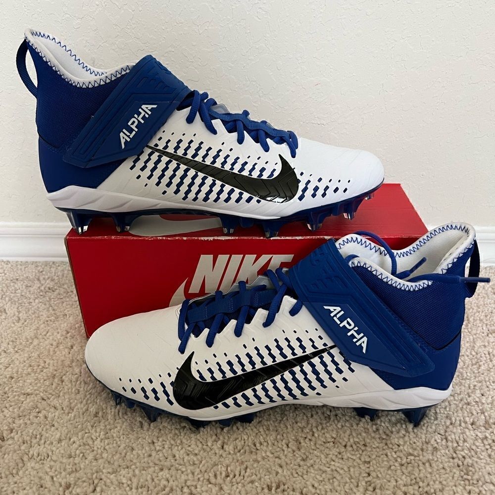 Nike Football Cleats Alpha Menace Pro 2 MID Royal Blue/White